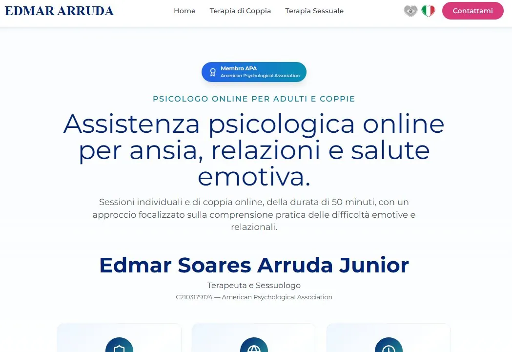 Sito di Edmar Arruda, psicologo online